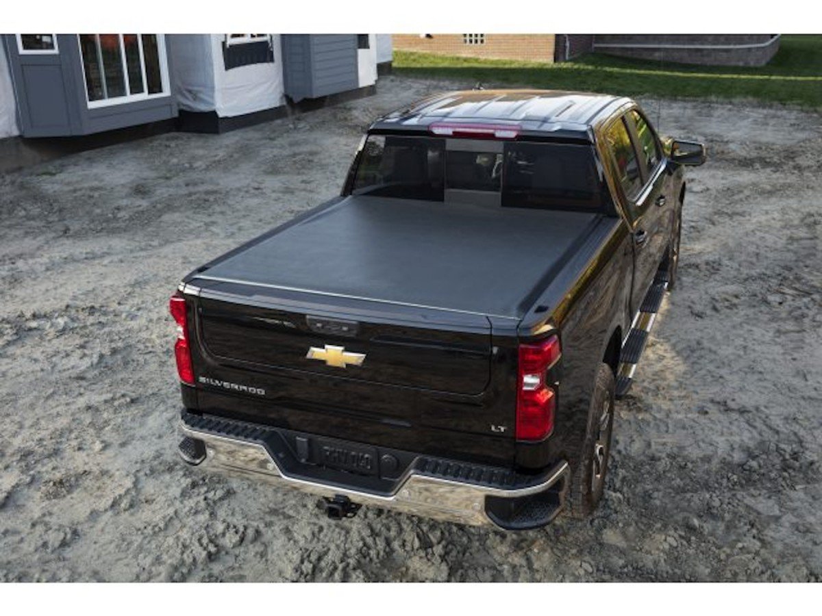 Bow soft roll-up tonneau cover showing reinforced support bows on a truck bed